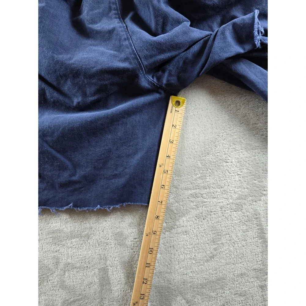 Vintage Nike Cargo Shorts Mens L Blue Raw Hem Elastic Waist Drawstring Y2K *Read